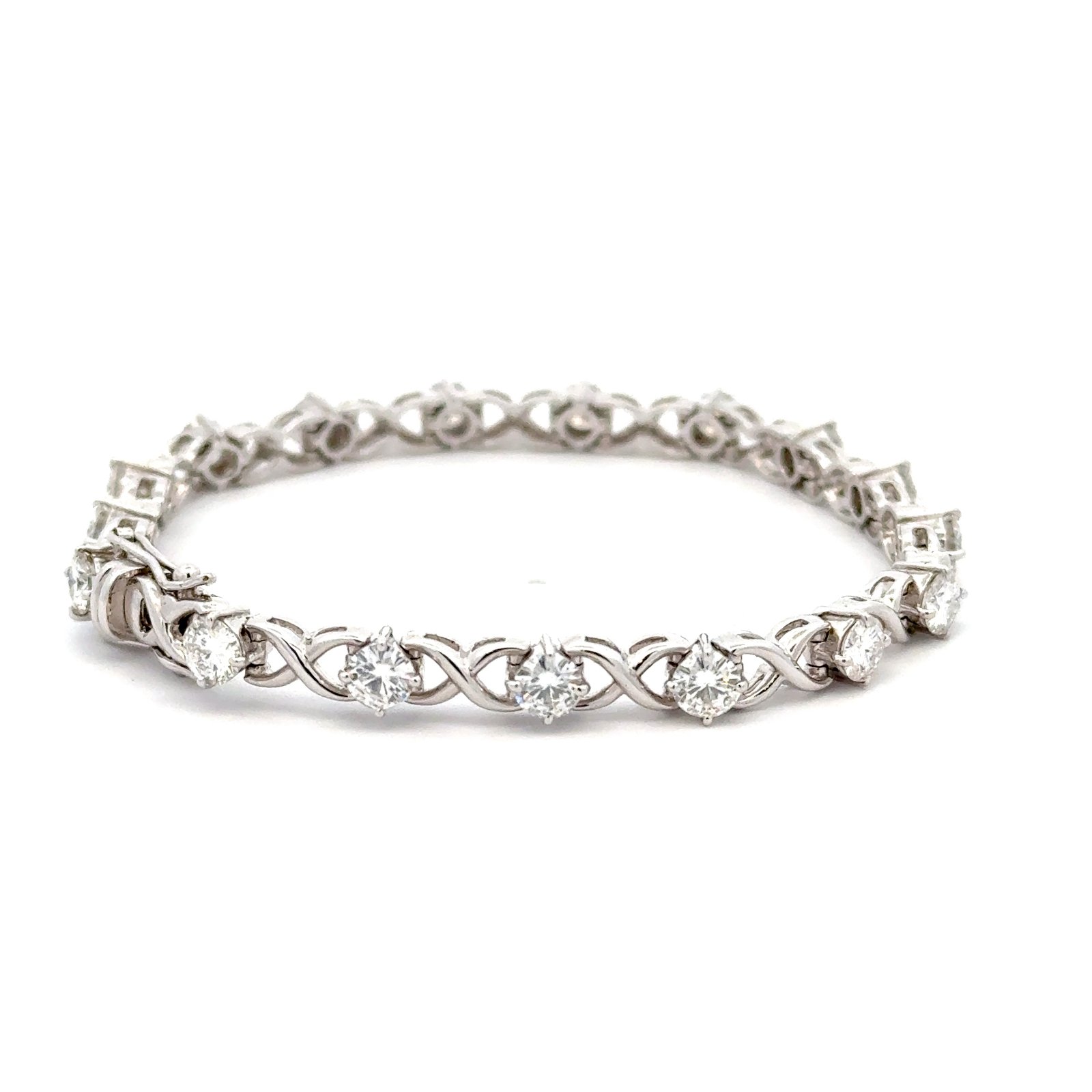 Round Brilliant Moissanite Bracelet In 14k Gold (4.25CT D.E.W ) #BR53