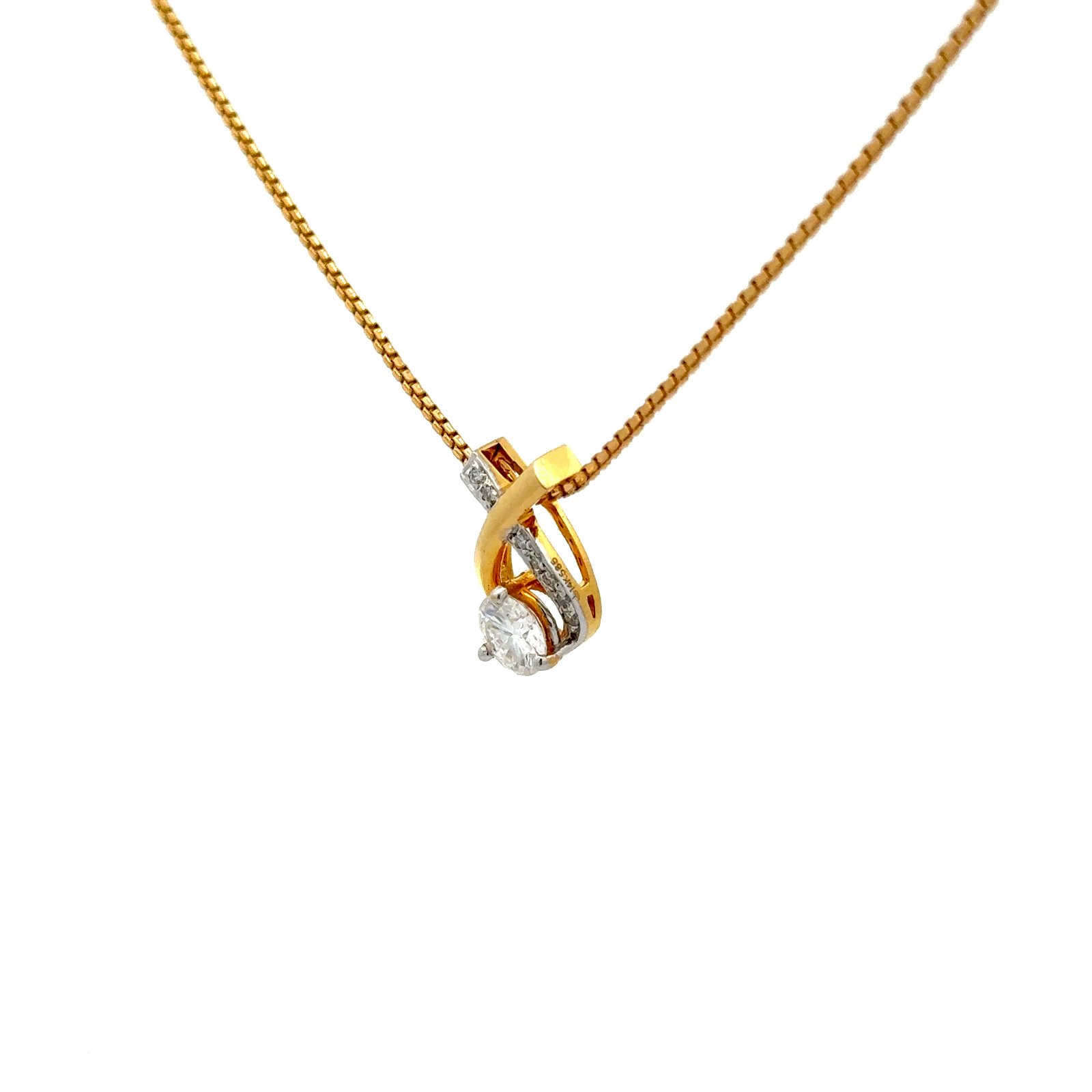 Solitaire Pendant Round Cut Moissanite (1.10CT D.E.W) In 14k Gold Without Chain#SP259