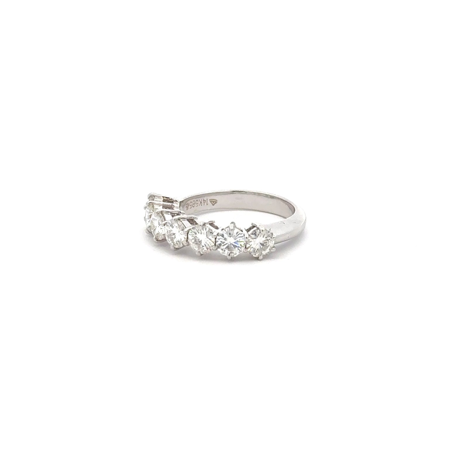 Half Eternity Ring In 14k Gold Round Brilliant Cut (1.75ct D.E.W) #SR516