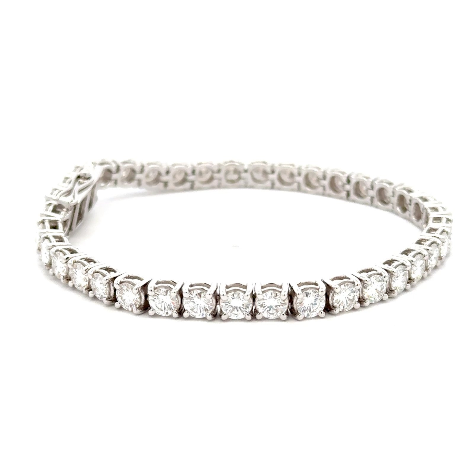 Round Brilliant Moissanite (9.25CT D.E.W )  Bracelet In 14k Gold#BR116