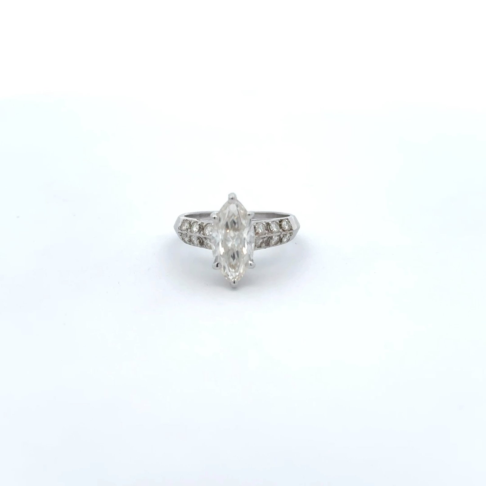 Solitaire Ring in 14k Gold Marquise Shape(2.54ct D.E.W) #SR492