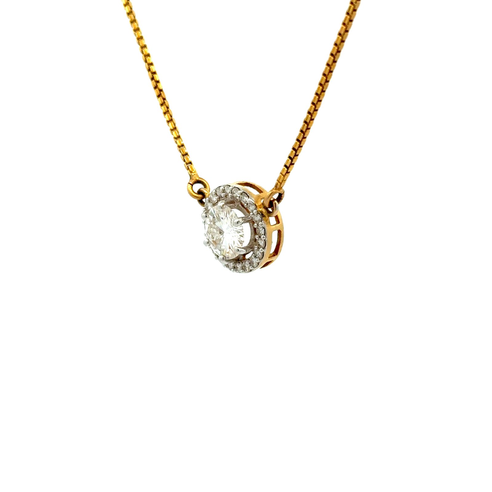 2.37CT Round Moissanite Solitaire Pendant in 14K Gold with Chain #SP52