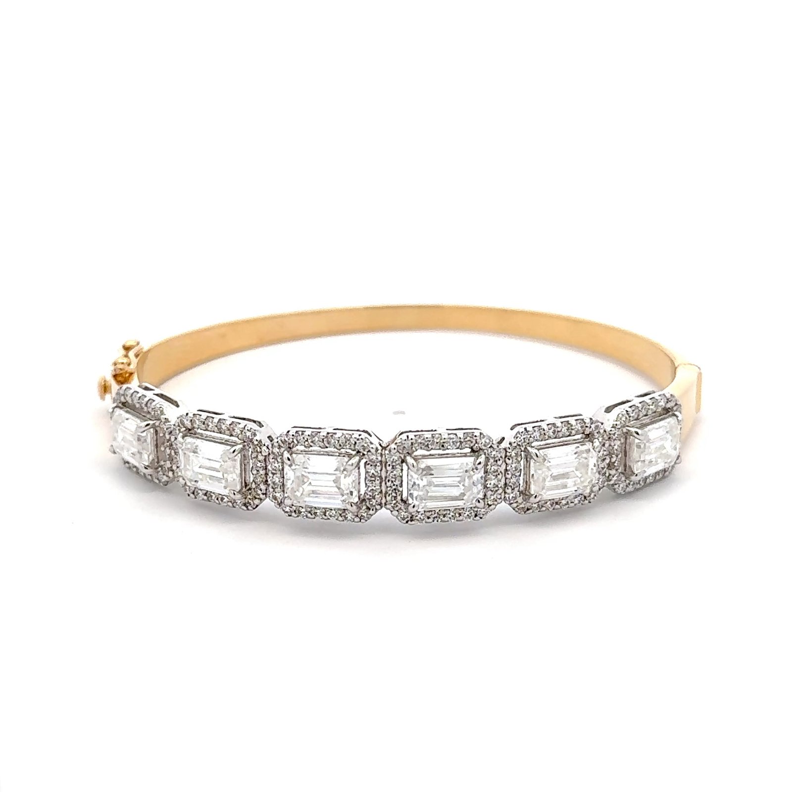 Emerald Cut Moissanite (7.44CT D.E.W ) Bracelet In 14k Gold  #BR112