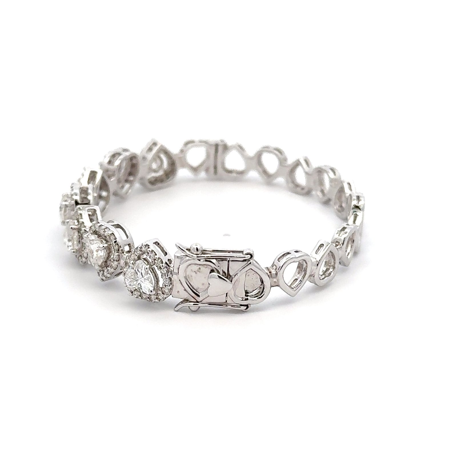 Heart Shape Moissanite (5.44CT D.E.W ) Bracelet In 14k Gold  #BR89